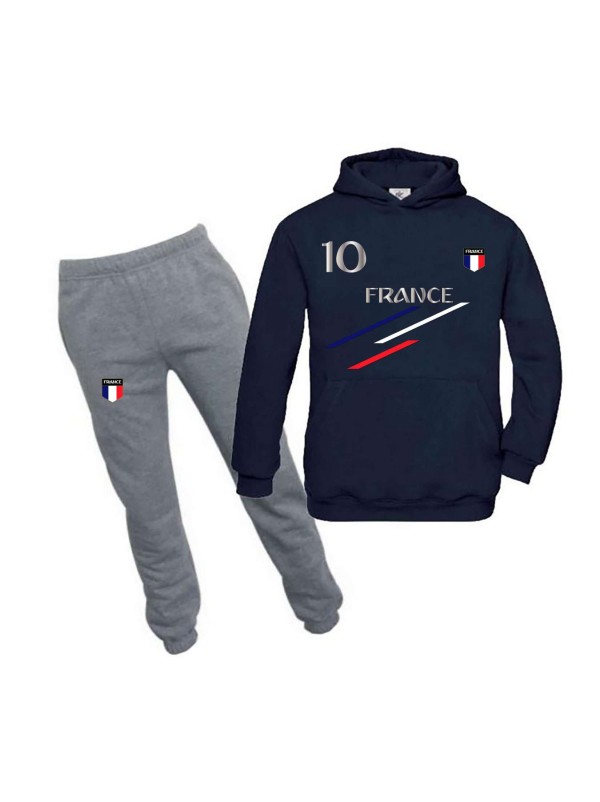 Jogging France enfant bleu marine et gris