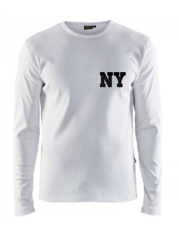 Tee shirt manches longues enfant New York NY Blanc