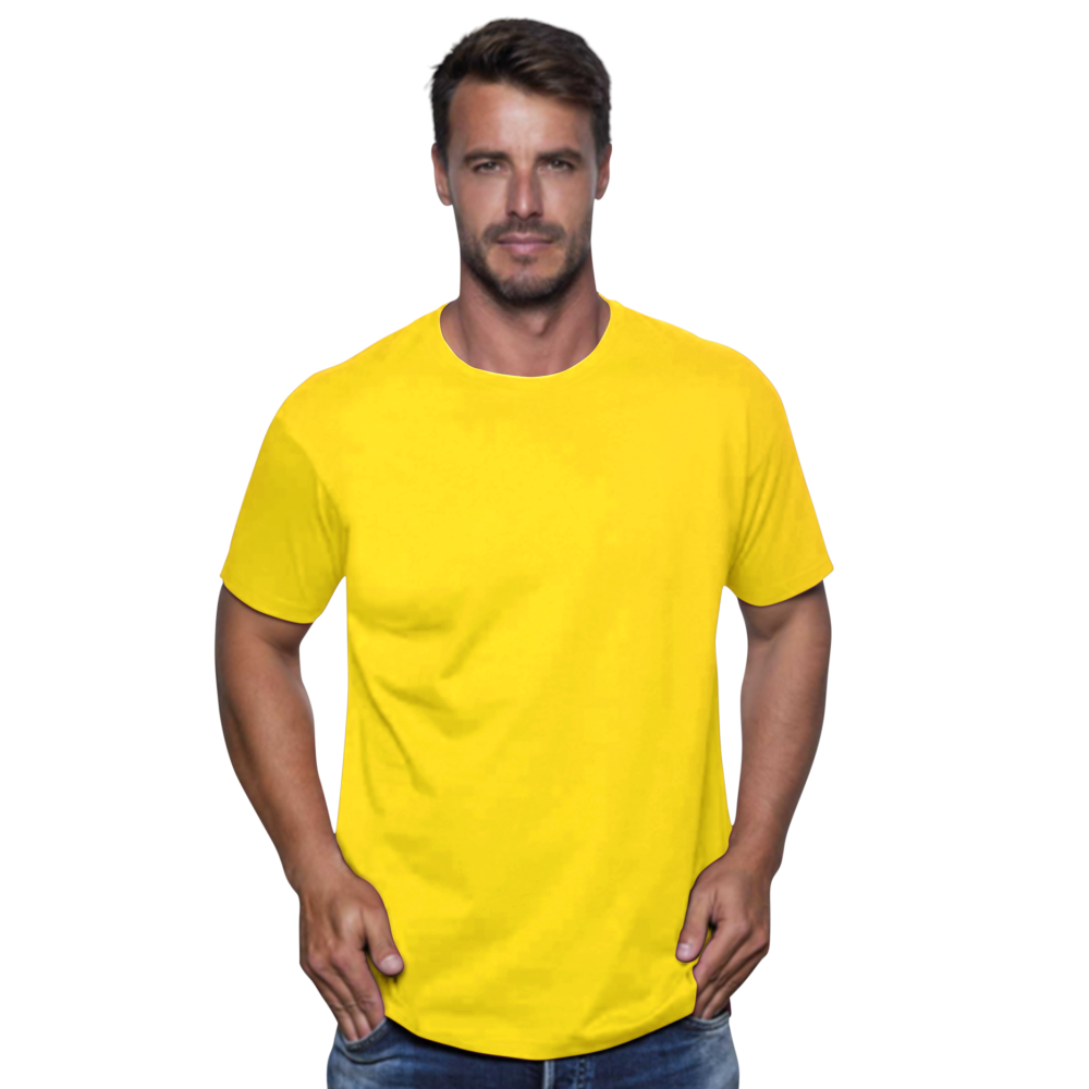 Tee shirt Homme JHK jaune 100% Coton