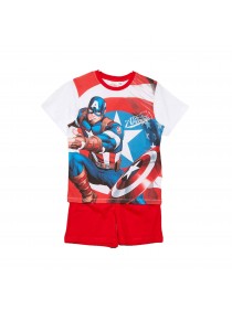 Pyjama court Avengers rouge