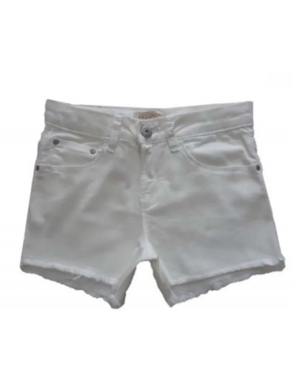 Short enfant fille PM LOVING blanc