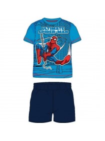 Pyjama court Spiderman bleu